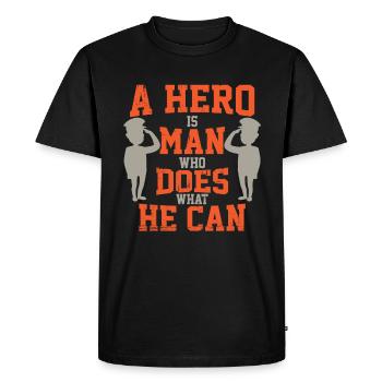 police - Men's Premium Organic T-Shirt - black - Front - Nico (187cm)
