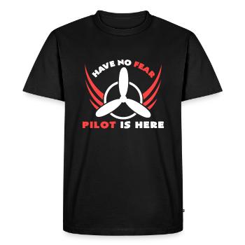 pilot - Men's Premium Organic T-Shirt - black - Front - Nico (187cm)