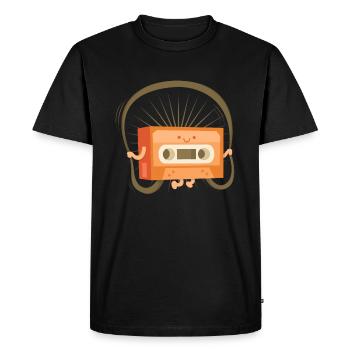 cassette - Men's Premium Organic T-Shirt - black - Front - Nico (187cm)