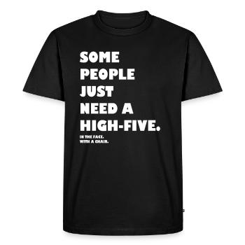 High Five - Men's Premium Organic T-Shirt - black - Front - Nico (187cm)