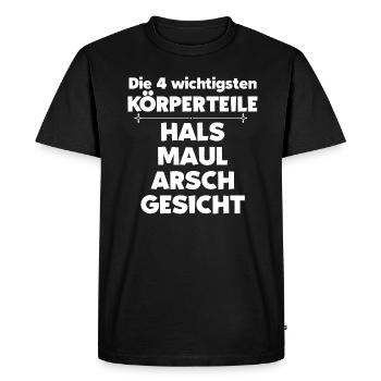 Hals Maul Arsch Gesicht - Männer Premium Bio T-Shirt - Schwarz - Vorne - Nico (187cm)