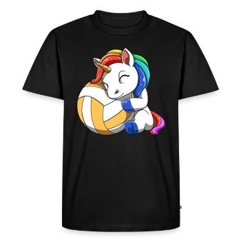 Volley-ball Licorne - T-shirt Premium bio Homme - noir - Devant - Nico (187cm)