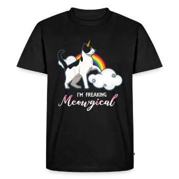 Cat Unicorn Unicorn Rainbow Gift - Men's Premium Organic T-Shirt - black - Front - Nico (187cm)