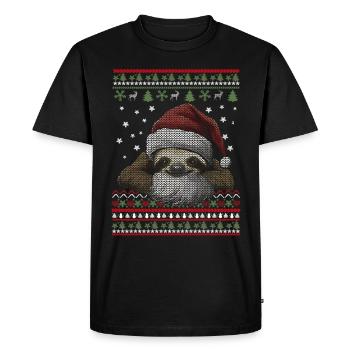 Paresseux laid cadeau de Noël de Noël - T-shirt Premium bio Homme - noir - Devant - Nico (187cm)