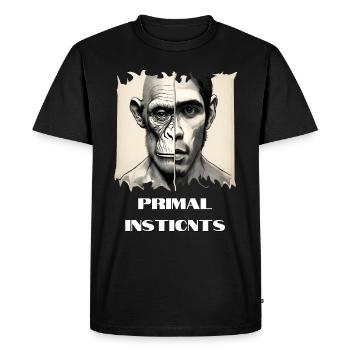 Insticnts primitifs humains mi-homme - T-shirt Premium bio Homme - noir - Devant - Nico (187cm)
