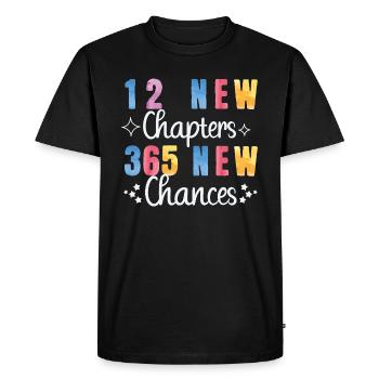 365 Nouvelles Chances Aquarelle Vœux du Nouvel An 2025 - T-shirt Premium bio Homme - noir - Devant - Nico (187cm)