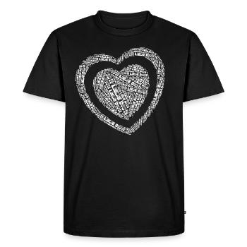 JE T’AIME (Cœur) - T-shirt Premium bio Homme - noir - Devant - Nico (187cm)