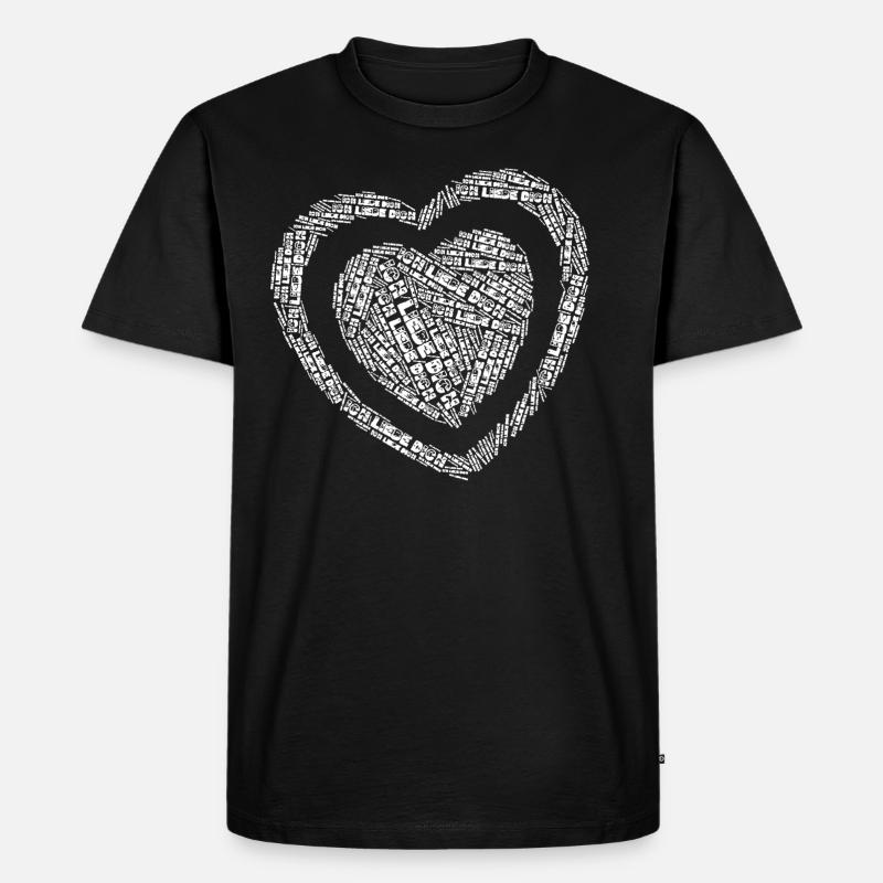 ICH LIEBE DICH (Herz) - Männer Premium Bio T-Shirt - Schwarz