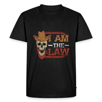 Cowboy Wild West États-Unis Horse Sheriff Law - T-shirt Premium bio Homme - noir - Devant - Nico (187cm)