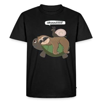 Snail Sloth Turtle - Men's Premium Organic T-Shirt - black - Front - Nico (187cm)