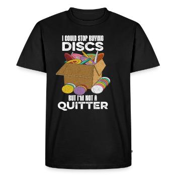 Throwing sports saying for a disc golf fan - Men's Premium Organic T-Shirt - black - Front - Nico (187cm)
