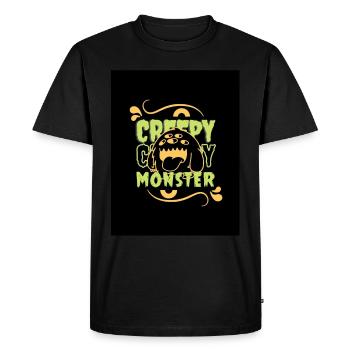 Creepy Monster T Shirt - Men's Premium Organic T-Shirt - black - Front - Nico (187cm)