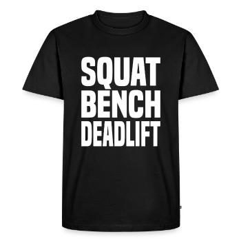Squat Bench Deadlift - Men's Premium Organic T-Shirt - black - Front - Nico (187cm)