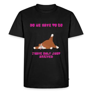 Cadeau de chien fatigué - T-shirt Premium bio Homme - noir - Devant - Nico (187cm)