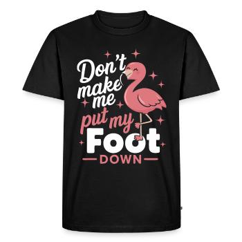Flamant rose animal - T-shirt Premium bio Homme - noir - Devant - Nico (187cm)