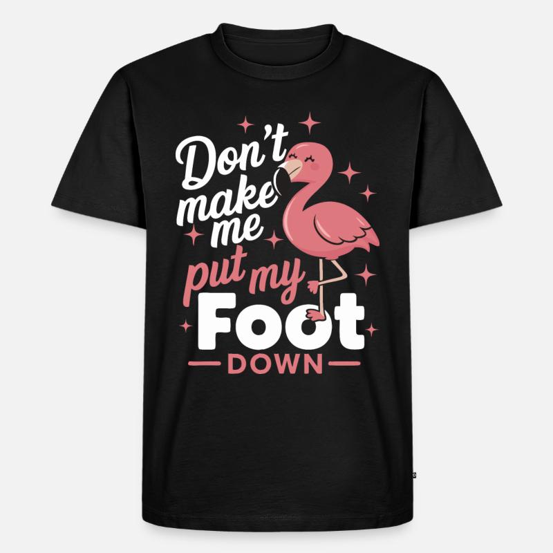 Flamingo Tier Rosa - Männer Premium Bio T-Shirt - Schwarz