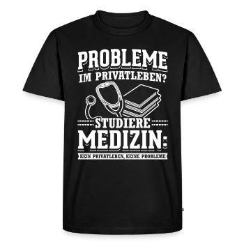 Privacy Study médecine - T-shirt Premium bio Homme - noir - Devant - Nico (187cm)