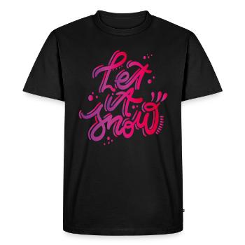 Let it snow Schnee Winter Weihnachten Xmas - Männer Premium Bio T-Shirt - Schwarz - Vorne - Nico (187cm)