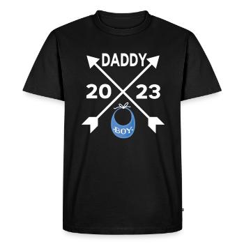 Dad 2023 Papa Pregnancy Birth Boy Father - Men's Premium Organic T-Shirt - black - Front - Nico (187cm)