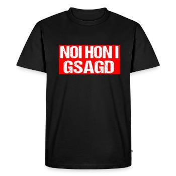 Noi Hon i Gsagd Bavarian dialect Bavaria Vienna - Men's Premium Organic T-Shirt - black - Front - Nico (187cm)
