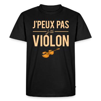 J'Peux Pas J'Ai Violon Blague Violoniste Humour - T-shirt Premium bio Homme - noir - Devant - Nico (187cm)