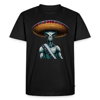Sombrero extraterrestre mexicain - T-shirt Premium bio Homme - noir - Devant - Nico (187cm)