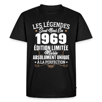 Cadeau d'anniversaire légendes sont nées en 1969 - T-shirt Premium bio Homme - noir - Devant - Nico (187cm)
