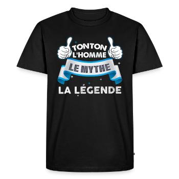 Tonton Extra La Légende - T-shirt Premium bio Homme - noir - Devant - Nico (187cm)