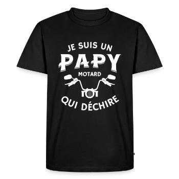I'm a biker grandpa who rocks - Men's Premium Organic T-Shirt - black - Front - Nico (187cm)