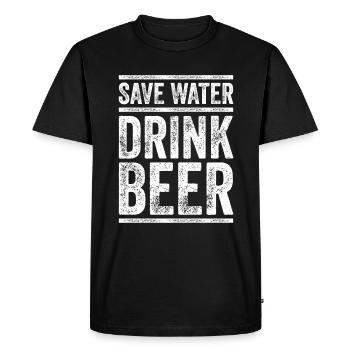Cadeau de déclaration de bière de boisson d’eau de rechange - T-shirt Premium bio Homme - noir - Devant - Nico (187cm)