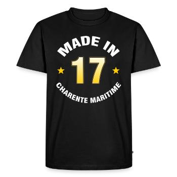 Charente Maritime - T-shirt Premium bio Homme - noir - Devant - Nico (187cm)
