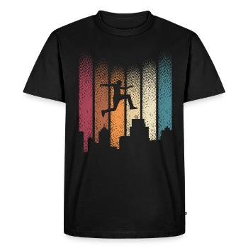 parkour parkour traceur cityrun freerun saut - T-shirt Premium bio Homme - noir - Devant - Nico (187cm)