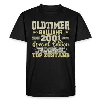Millésime 2001 Né Rétro Anniversaire Millésime - T-shirt Premium bio Homme - noir - Devant - Nico (187cm)