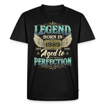 Legend 1989 Born Vintage Cadeau d’anniversaire - T-shirt Premium bio Homme - noir - Devant - Nico (187cm)
