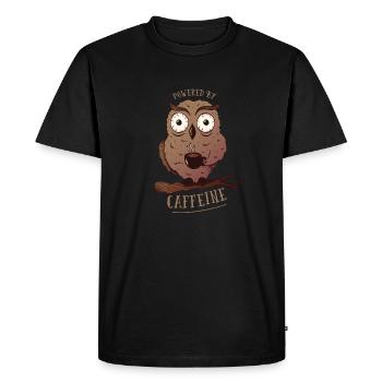 Owl owl coffee caffeine - Men's Premium Organic T-Shirt - black - Front - Nico (187cm)