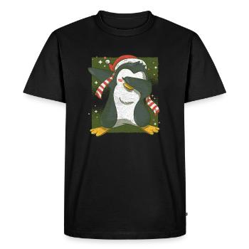 Cadeau de Noël Pingouin Noël - T-shirt Premium bio Homme - noir - Devant - Nico (187cm)