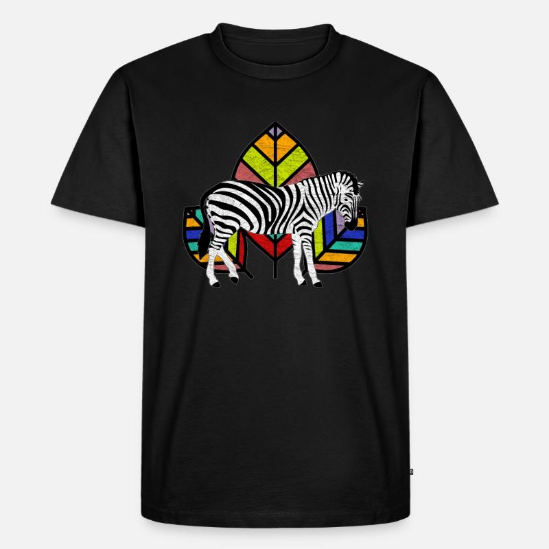 Zebra Tiere - Männer Premium Bio T-Shirt - Schwarz