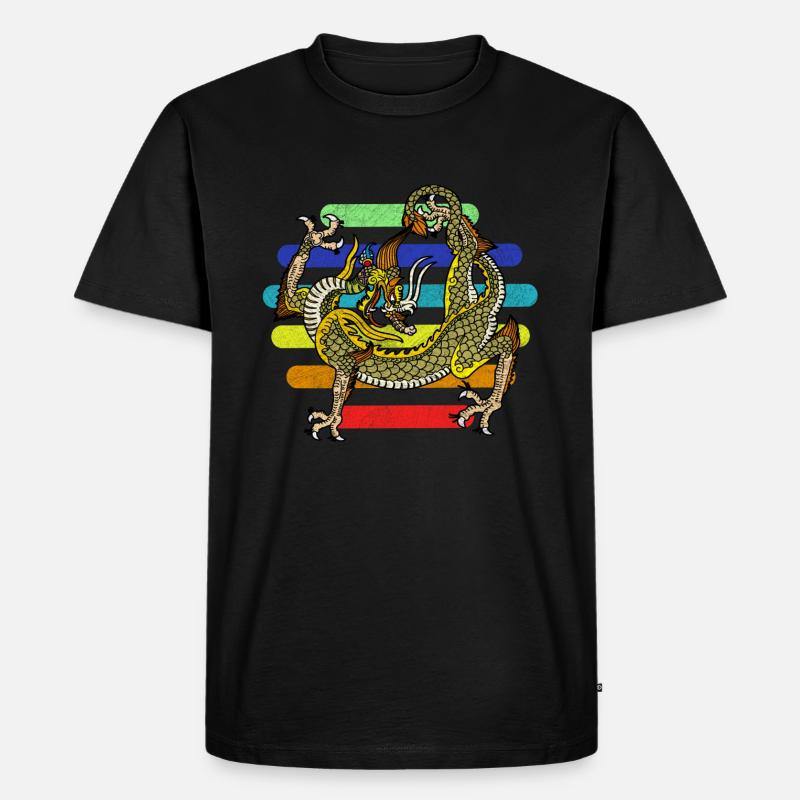 Drache Drachen China - Männer Premium Bio T-Shirt - Schwarz