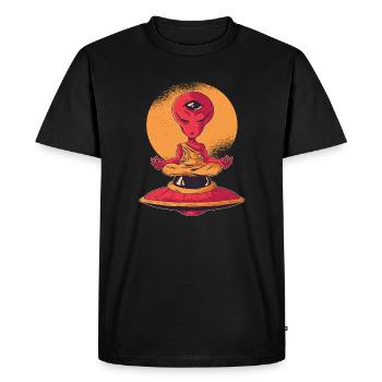 Yoga Méditation Alien - T-shirt Premium bio Homme - noir - Devant - Nico (187cm)