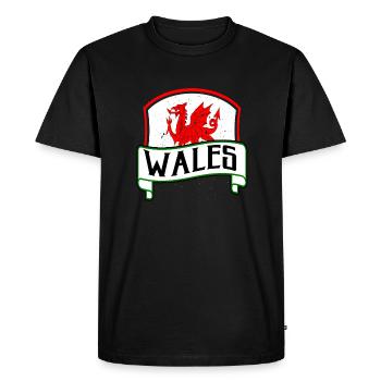 Pays de Galles - T-shirt Premium bio Homme - noir - Devant - Nico (187cm)