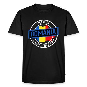 Roumanie - T-shirt Premium bio Homme - noir - Devant - Nico (187cm)
