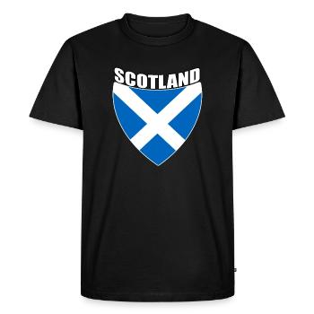 Drapeau de l'Ecosse Nationalité d'origine d'Edimbourg - T-shirt Premium bio Homme - noir - Devant - Nico (187cm)