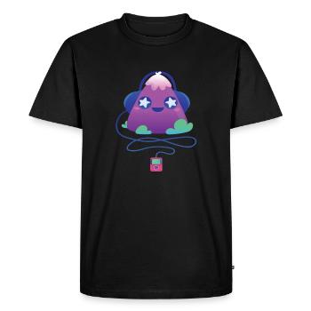 Caricature de casque de musique - T-shirt Premium bio Homme - noir - Devant - Nico (187cm)