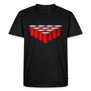 Beer pong 10 tasses - T-shirt Premium bio Homme - noir - Devant - Nico (187cm)