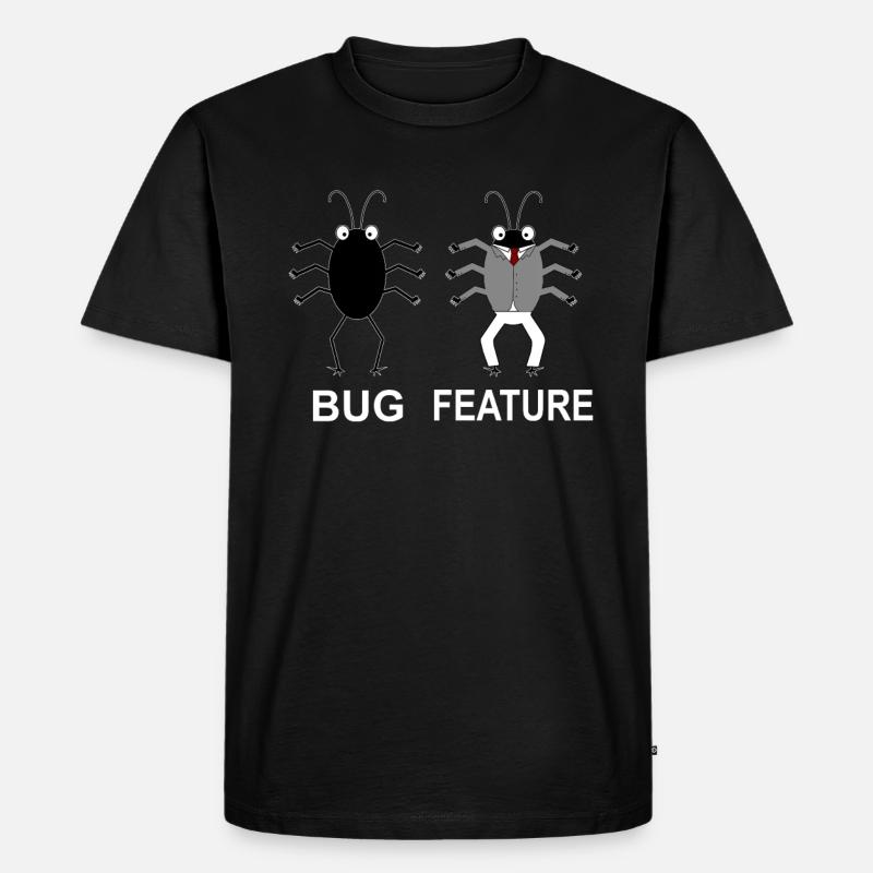 Bug Feature - Computer Scientist Programmer - Men's Premium Organic T-Shirt - black