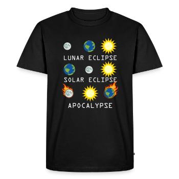 Éclipse solaire lunaire et Apocalypse Funny Science - T-shirt Premium bio Homme - noir - Devant - Nico (187cm)