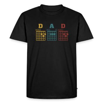 Vintage Guitar Chord Mean Dad Funny Music - Men's Premium Organic T-Shirt - black - Front - Nico (187cm)