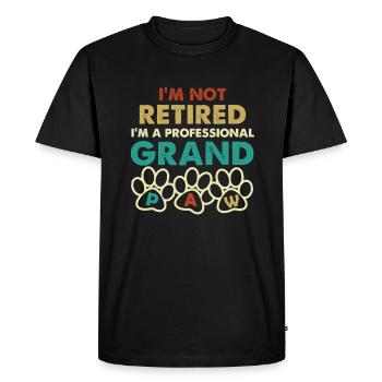 Grand Paw Retired Professional Grandpaw Funny Dog - Men's Premium Organic T-Shirt - black - Front - Nico (187cm)