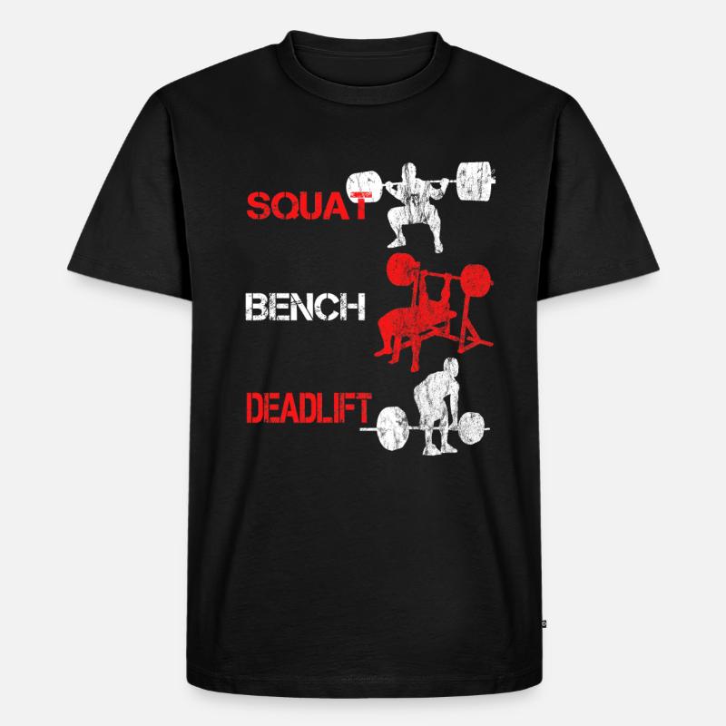 Squat Bench Deadlift - Bodybuilder Training - Männer Premium Bio T-Shirt - Schwarz