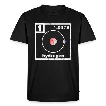 Tableau périodique de l'hydrogène - T-shirt Premium bio Homme - noir - Devant - Nico (187cm)